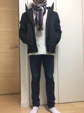 「AZUL by moussy（アズールバイマウジー）のアイテム（ダウンジャケット/コート）」を使った、仙人掌さん（メンズ・164cm）の冬コーディネート