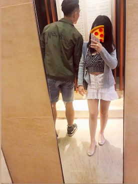 「STUSSY（ステューシー）のアイテム（ブルゾン）」を使った、Kamanさん（レディース・149cm）の冬コーディネート