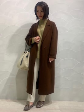 「一押しのアウタースタイル」｜「アイテム（アクセサリー）」を使った、岡野未羽さん（レディース・152cm）の秋コーディネート