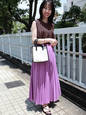 「LAURA DI MAGGIO（ローラディマッジオ）のアイテム」を使った、岡野未羽さん（レディース・153cm）の夏コーディネート