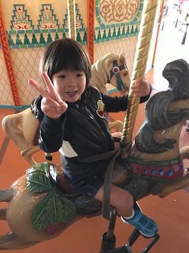「アイテム（ダウンベスト）」を使った、ちゃろママさん（キッズ・100cm）の冬コーディネート