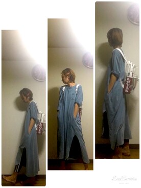 「Levi's（リーバイス）のアイテム（バックパック/リュック）」を使った、sinemon母さん（レディース・168cm）の秋コーディネート