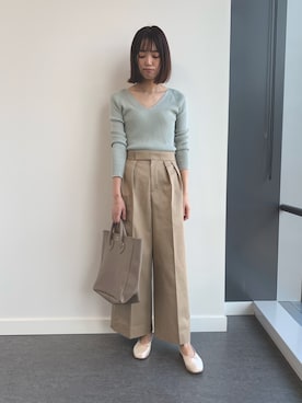 「BEAMS LIGHTS（ビームスライツ）のアイテム（パンツ）」を使った、lippuさん（レディース・166cm）の冬コーディネート