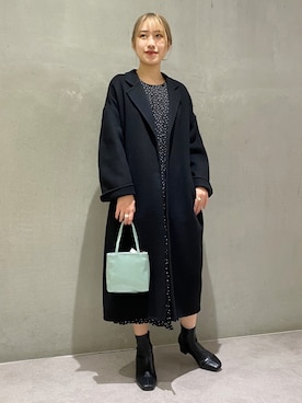 「URBAN RESEARCH（アーバンリサーチ）のアイテム（チェスターコート）」を使った、marieさん（レディース・165cm）の冬コーディネート