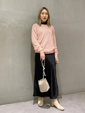 「MASTER&Co（マスターアンドコー）のアイテム（ニット/セーター）」を使った、marieさん（レディース・165cm）の冬コーディネート