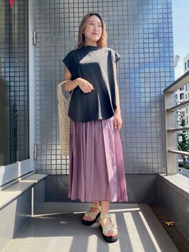「アイテム（サンダル、ゴールド系）」を使った、marieさん（レディース・165cm）の春コーディネート