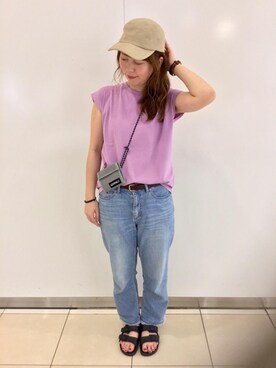「Gramicci（グラミチ）のアイテム（財布/小物）」を使った、suzukiさん（レディース・164cm）の夏コーディネート