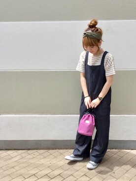 「coenスタッフスタイリング」｜「アイテム（オールインワン・サロペット）」を使った、suzukiさん（レディース・164cm）の春コーディネート