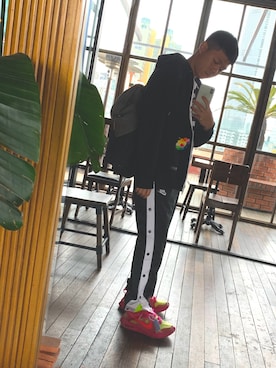 「off white」｜「アイテム（モッズコート）」を使った、jansberさん（メンズ・163cm）の冬コーディネート