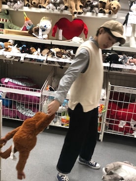 「8seconds（エイトセカンズ）のアイテム（帽子）」を使った、shiori さん（レディース・165cm）の冬コーディネート