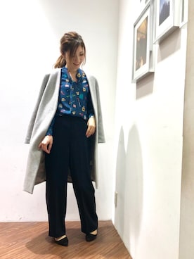 「ナラカミーチェ」｜「アイテム（その他アウター）」を使った、Caraさん（レディース・161cm）の秋コーディネート