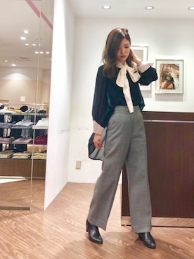 「NARACAMICIE（ナラカミーチェ）のアイテム（パンツ）」を使った、Caraさん（レディース・161cm）の秋コーディネート