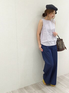 「アーバンリサーチ」｜「アイテム（キャスケット）」を使った、emiさん（レディース・158cm）の春コーディネート