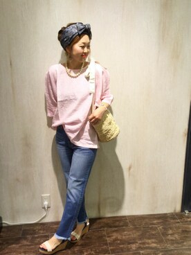 「Adam et Rope A・E・R（アダムエロペ）のアイテム」を使った、emiさん（レディース・158cm）の春コーディネート