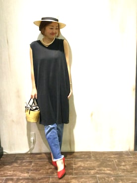 「MUUN（ムーニュ）のアイテム」を使った、emiさん（レディース・158cm）の春コーディネート