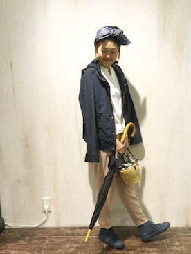 「仙台」｜「アイテム（ブルゾン）」を使った、emiさん（レディース・158cm）の夏コーディネート