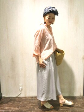 「Adam et Rope A・E・R（アダムエロペ）のアイテム」を使った、emiさん（レディース・158cm）の夏コーディネート