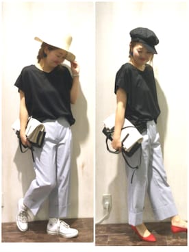 「Sono（ソーノ）のアイテム」を使った、emiさん（レディース・158cm）の夏コーディネート