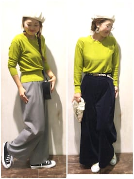 「CA4LA（カシラ）のアイテム（ハンチング/ベレー帽）」を使った、emiさん（レディース・158cm）の秋コーディネート