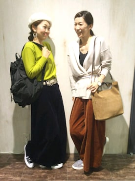 「CA4LA（カシラ）のアイテム（ハンチング/ベレー帽）」を使った、emiさん（レディース・158cm）の秋コーディネート