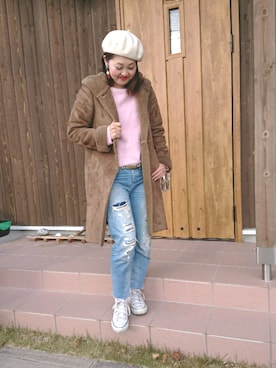 「MAISON SCOTCH（メゾンスコッチ）のアイテム」を使った、emiさん（レディース・158cm）の冬コーディネート