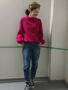 「Adam et Rope A・E・R（アダムエロペ）のアイテム」を使った、emiさん（レディース・158cm）の冬コーディネート