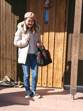 「Adam et Rope A・E・R（アダムエロペ）のアイテム」を使った、emiさん（レディース・158cm）の冬コーディネート