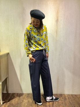「Moname（モナーム）のアイテム（その他パンツ）」を使った、emiさん（レディース・158cm）の冬コーディネート
