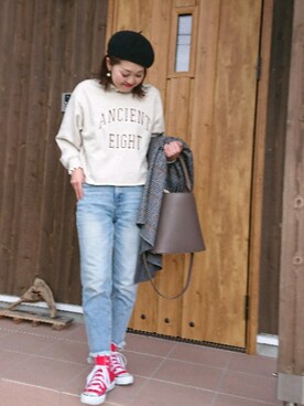 「アンディコール」｜「アイテム（その他アウター）」を使った、emiさん（レディース・158cm）の冬コーディネート