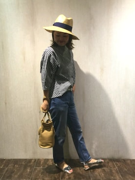 「Moname（モナーム）のアイテム」を使った、emiさん（レディース・158cm）の春コーディネート