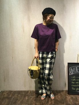 「MUUN（ムーニュ）のアイテム」を使った、emiさん（レディース・158cm）の春コーディネート