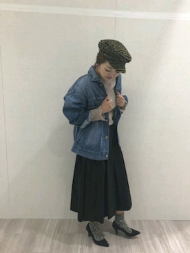 「Moname（モナーム）のアイテム（ジャケット/アウター）」を使った、emiさん（レディース・158cm）の秋コーディネート