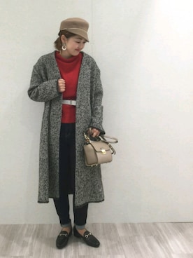 「フユコーデ」｜「アイテム（その他アウター）」を使った、emiさん（レディース・158cm）の秋コーディネート