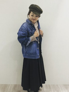 「Moname（モナーム）のアイテム（ジャケット/アウター）」を使った、emiさん（レディース・158cm）の秋コーディネート