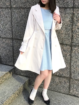「TITTY&CO.（ティティーアンドコー）のアイテム（トレンチコート）」を使った、Chise🧸❤︎さん（レディース・162cm）の春コーディネート