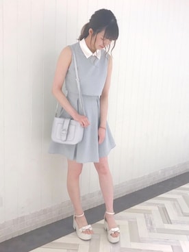 「シルバーバッグ」｜Chise🧸❤︎さん（レディース・162cm）の夏コーディネート