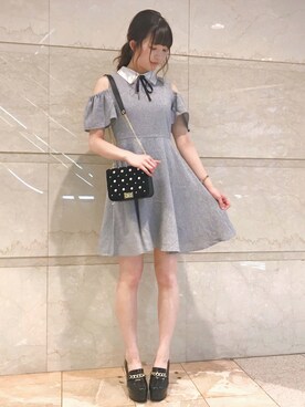 「TITTY&CO.（ティティーアンドコー）のアイテム（ショルダーバッグ）」を使った、Chise🧸❤︎さん（レディース・162cm）の夏コーディネート