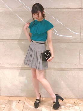 「TITTY&CO.（ティティーアンドコー）のアイテム（ショルダーバッグ）」を使った、Chise🧸❤︎さん（レディース・162cm）の夏コーディネート