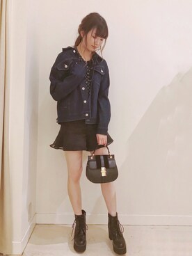 「TITTY&CO.（ティティーアンドコー）のアイテム（ショルダーバッグ）」を使った、Chise🧸❤︎さん（レディース・162cm）の秋コーディネート