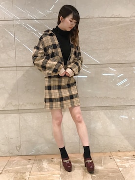 「TITTY&CO.（ティティーアンドコー）のアイテム（ブルゾン）」を使った、Chise🧸❤︎さん（レディース・162cm）の秋コーディネート