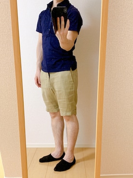 「A（エィス）のアイテム（パンツ）」を使った、YUの食べログ@愛知県のグルメブロガーさん（メンズ・160cm）の夏コーディネート