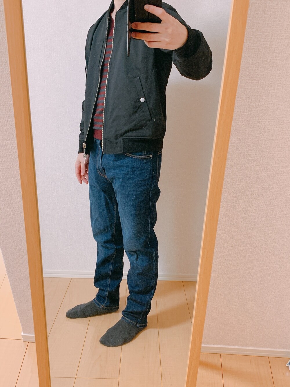 「シンプルコーデ、オトナカジュアル、はるコーデ、デニムパンツ」｜「JOURNAL STANDARDの2018/03/07（デニムパンツ、ブルー系）」を使った、YUの食べログ@愛知県のグルメブロガーさん（メンズ・160cm）の春コーディネートの1枚目の写真