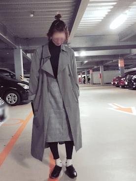 「ラップスカート」｜「アイテム（トレンチコート）」を使った、jijiさん（レディース・166cm）の秋コーディネート