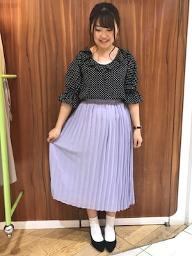 「黒ドット」｜noeさん（レディース・158cm）の春コーディネート
