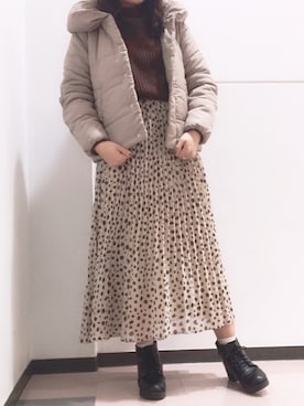 「アニマル」｜「アイテム（ジャケット/アウター）」を使った、noeさん（レディース・158cm）の冬コーディネート