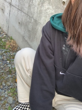 「ハイウエストパンツ」｜「アイテム（スリッポン）」を使った、anon0827さん（レディース・156cm）の春コーディネート