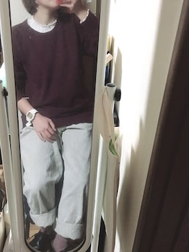 「one after another NICE CLAUP（ワンアフターアナザーナイスクラップ）のアイテム（タンクトップ）」を使った、もえきゅんさん（レディース・152cm）の冬コーディネート