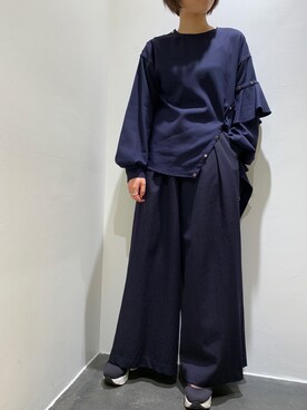 「Yasutoshi Ezumi（ヤストシエズミ）のアイテム」を使った、ISAさん（レディース・160cm）の秋コーディネート
