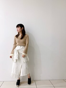 「春ニット」｜ISAさん（レディース・160cm・30代）の冬コーディネート