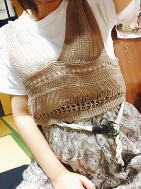 「しまむら（シマムラ）のアイテム（トップス、ベージュ系）」を使った、❁Nagii❁さん（レディース・161cm）の秋コーディネート